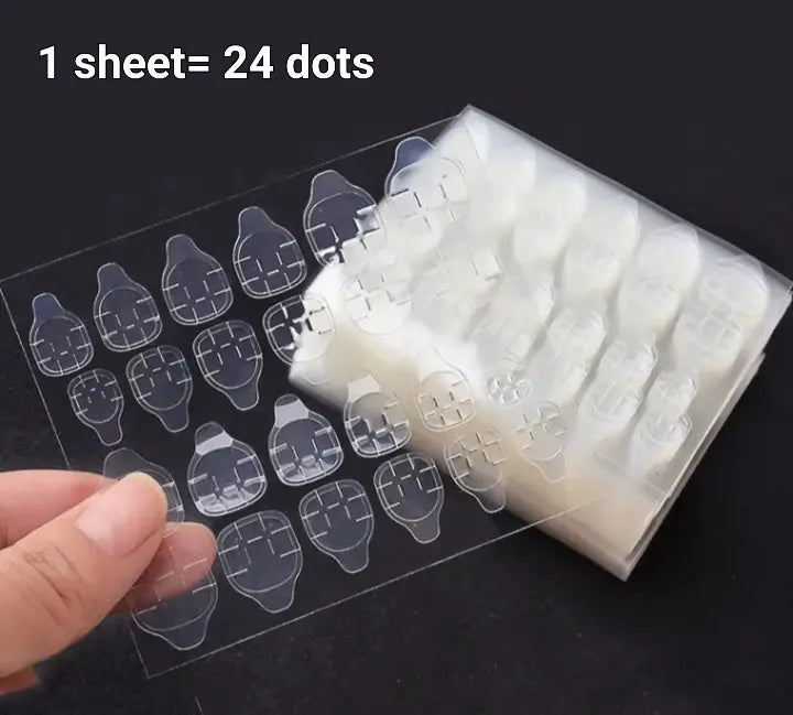 24 Pcs Double-Side Nail Adhesive Tabs Nail Glue Stickers 1 Sheet