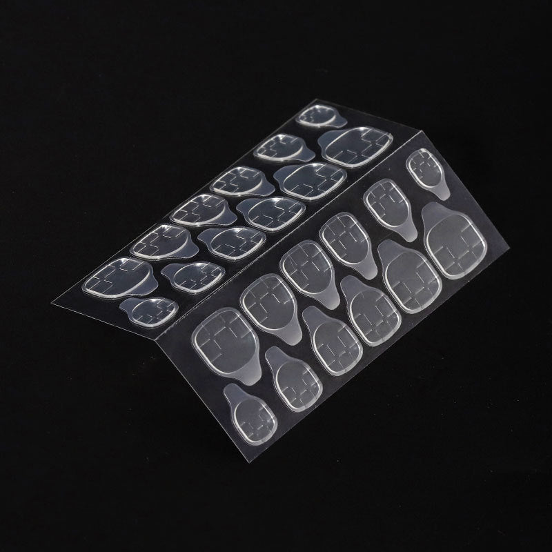 Glossy White French Press on Nails 24Pcs [ with glue stickers]