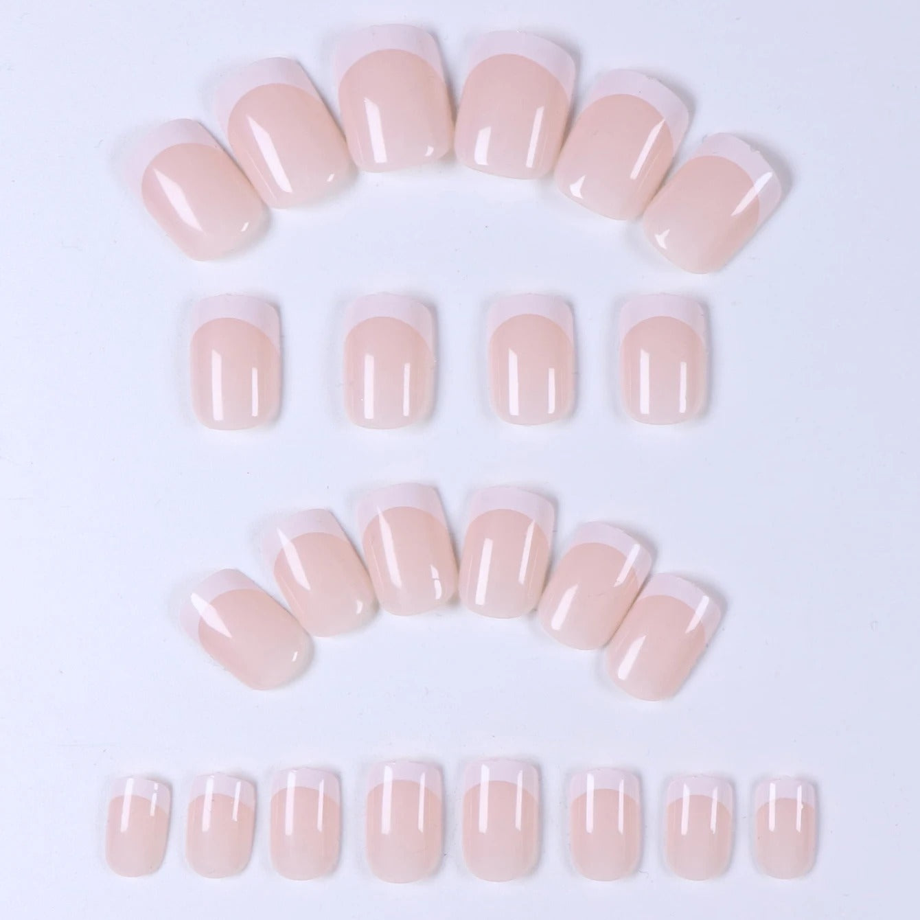 24 pcs square French press on nails [with nail glue sheet]