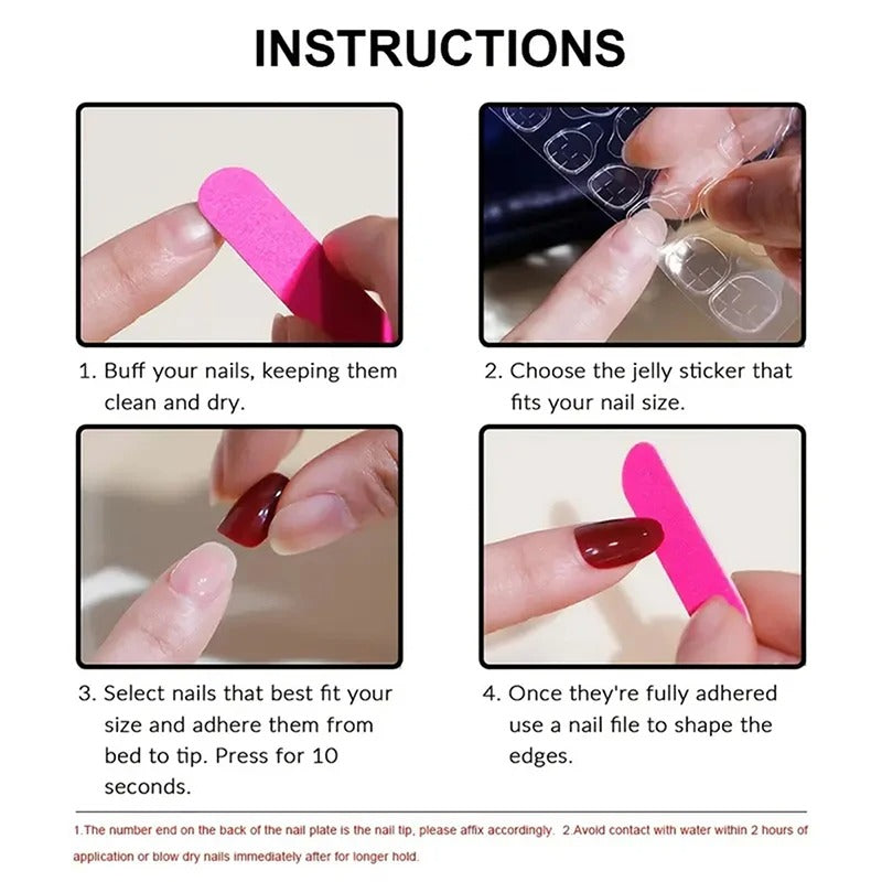 24 pcs Pink French Press On Toe nails[with nail glue stickers and mini file]