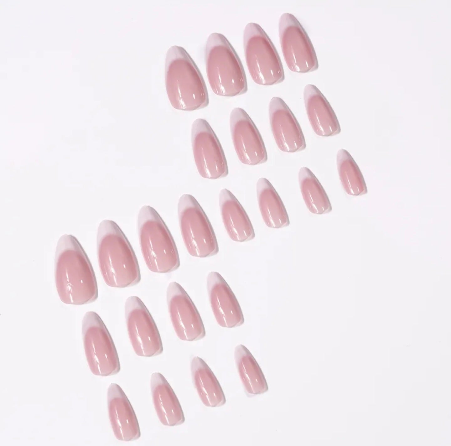 24 pcs Coffee Almond French Press On Nails [With Glue Stickers Nail File]
