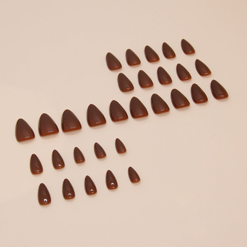 TN50 - Chocolate Brown Almond Press-On Nails | 24 Pcs