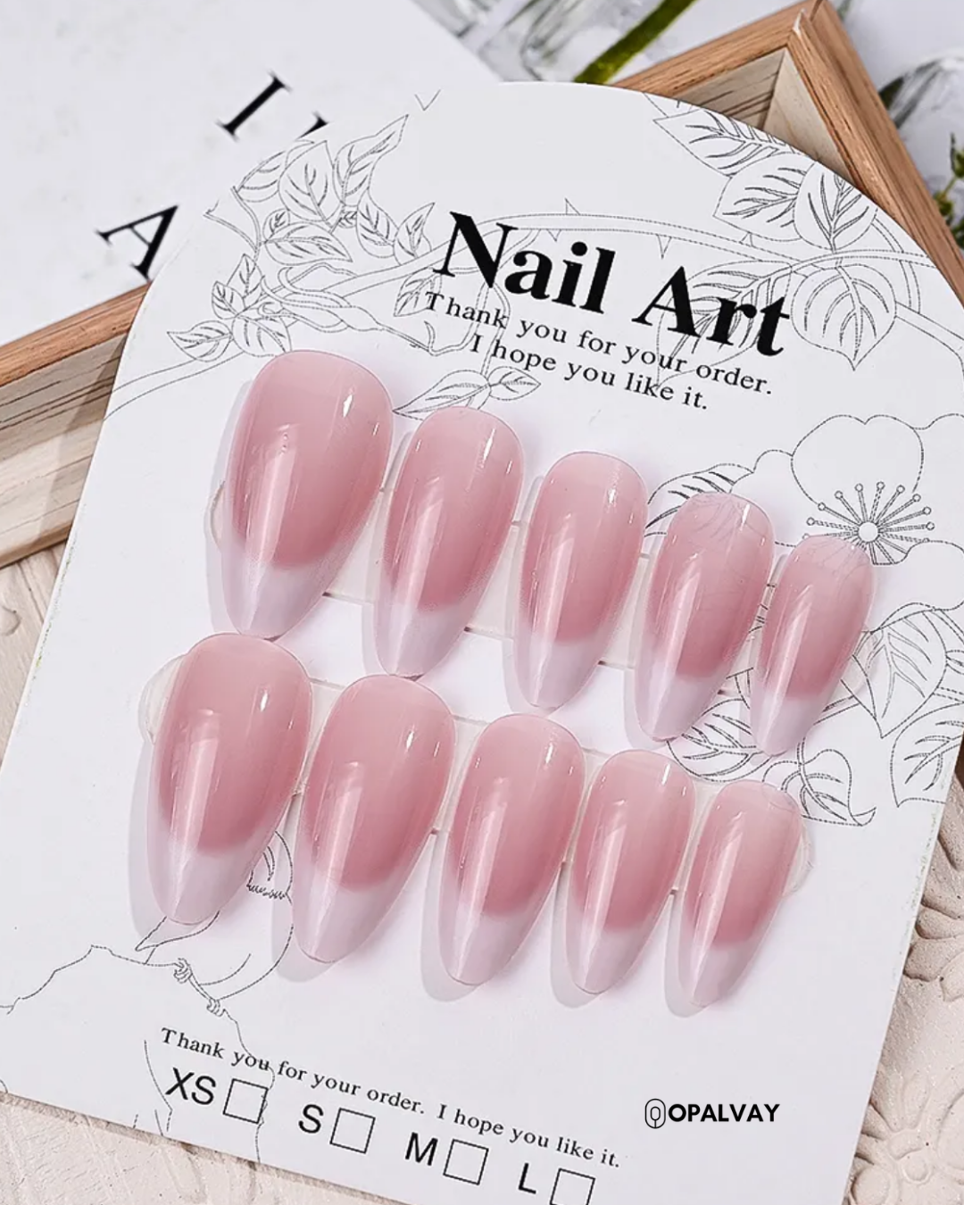 24 pcs Coffee Almond French Press On Nails [With Glue Stickers Nail File]