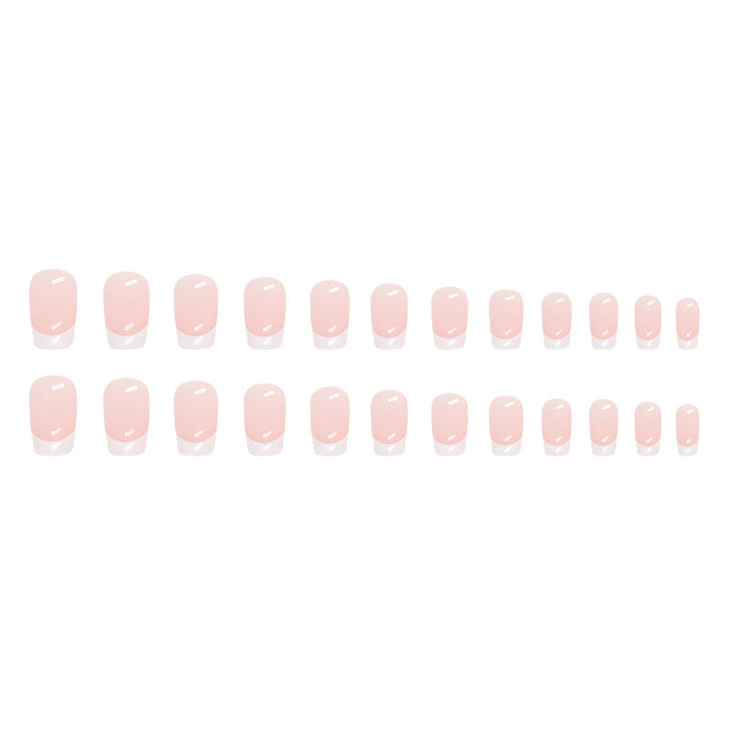 TN49 - Classic Pink French Tip Square Press-On Nails | 24 Pcs