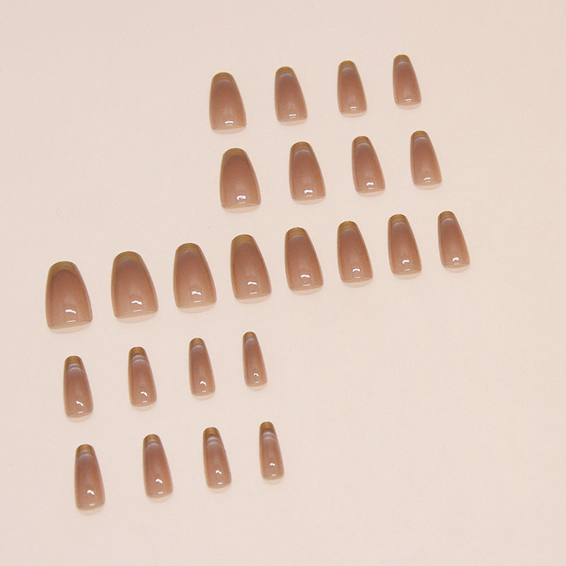 TN63 - Gold Chrome Ombré Coffin Press-On Nails | 24 Pcs