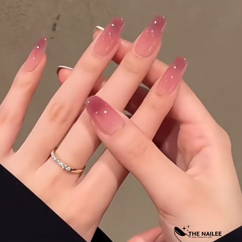 TN04 - Soft Rose Ombre Press-On Nails   - 30 Pcs - Free Jelly glue & File