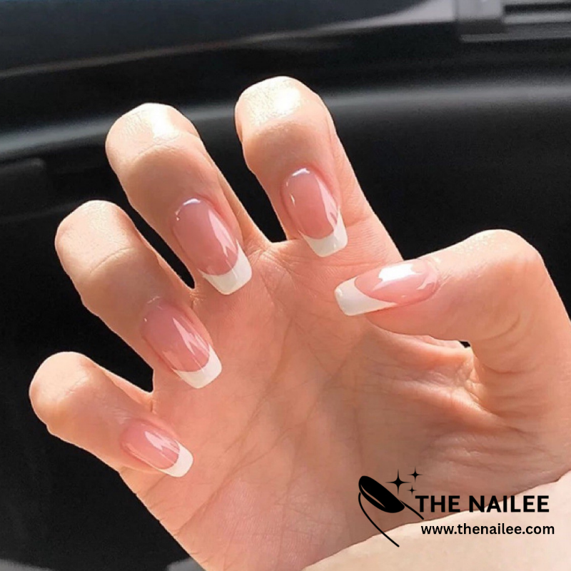 TN09- 24 pcs square French press on nails [with nail glue sheet]