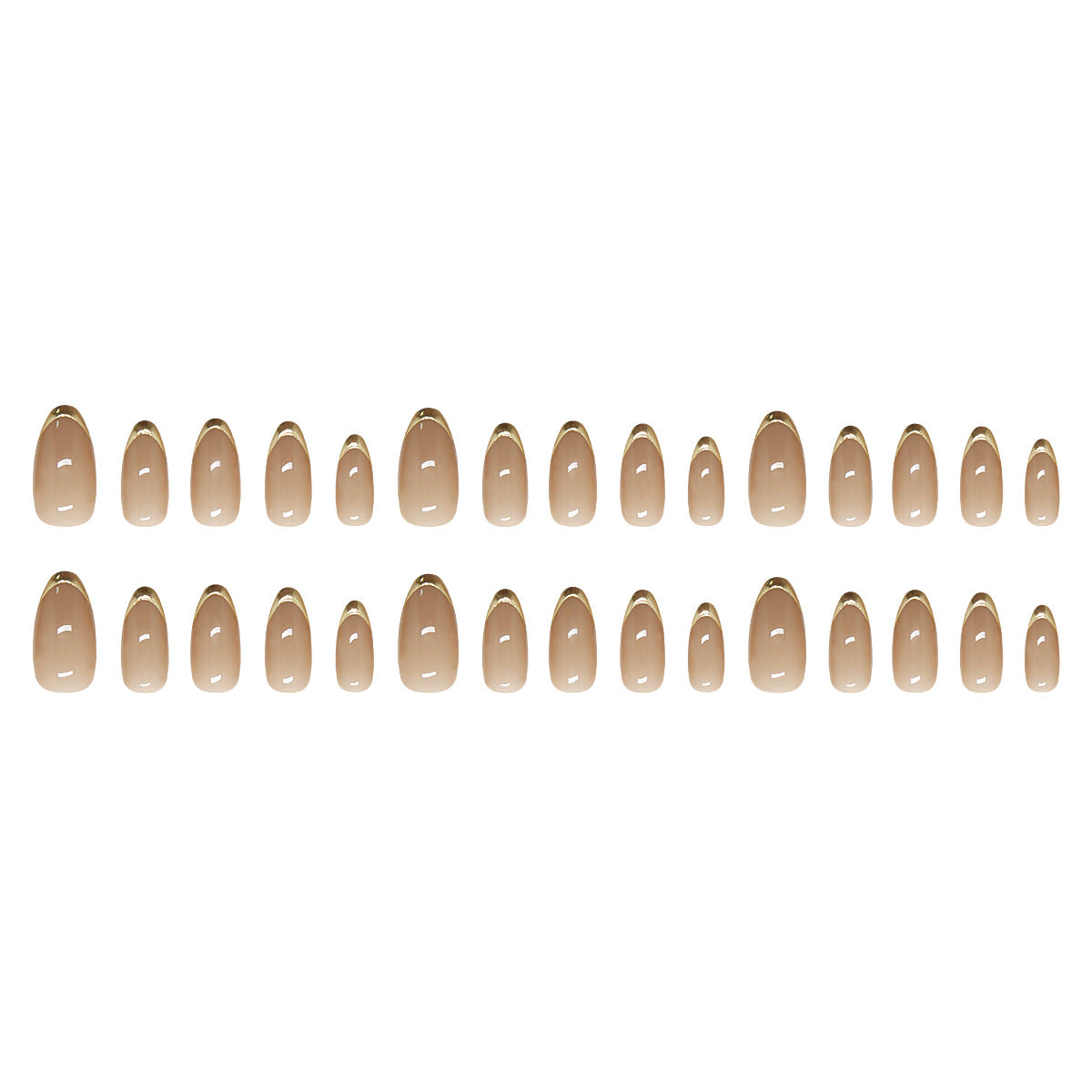TN42 - Luxury Gold French Tip Press-On Nails | 24 PCS