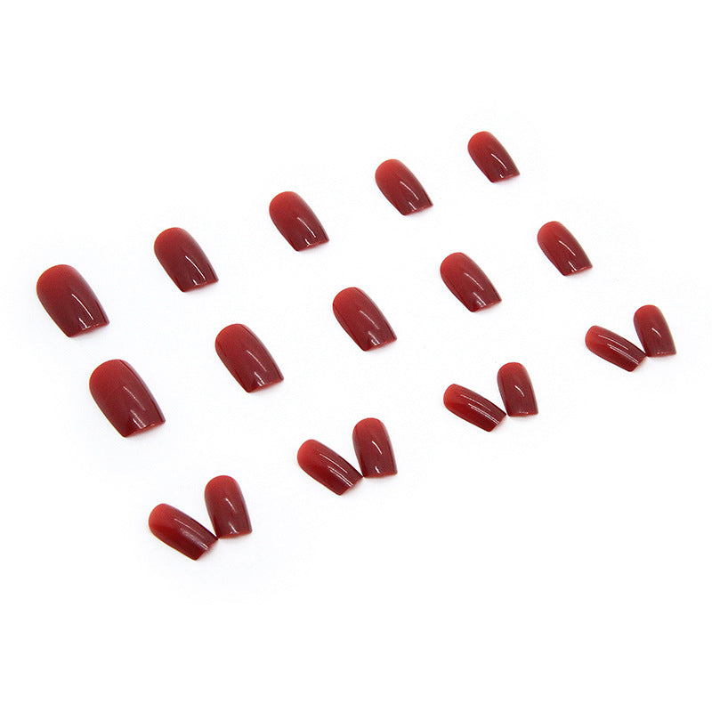 TN48 - Classic Wine Red Square Press-On Nails | 24 Pcs