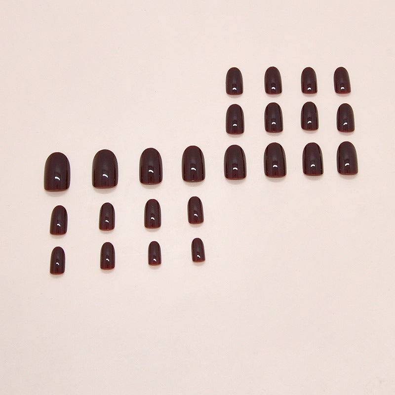 TN61 - 24 PCS Rose Smoked Glossy Press-On Nails – Almond Shape | Reusable with Glue Tabs & Nail File