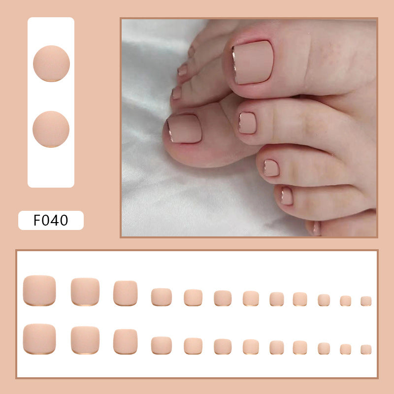 TN43 - Rose Gold Whisper – Press-On Toe Nails | 24 Pcs