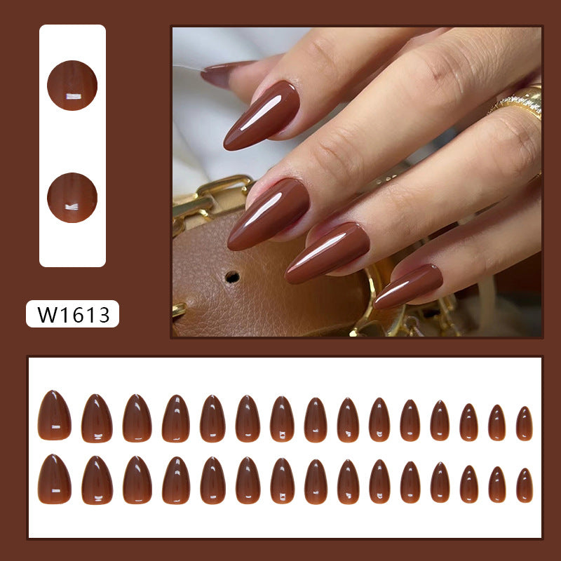 TN50 - Chocolate Brown Almond Press-On Nails | 24 Pcs