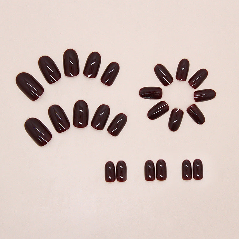 TN61 - 24 PCS Rose Smoked Glossy Press-On Nails – Almond Shape | Reusable with Glue Tabs & Nail File