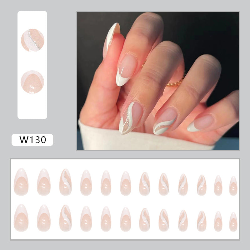 TN41 - Ivory Swirl French Tips – 24 Pc