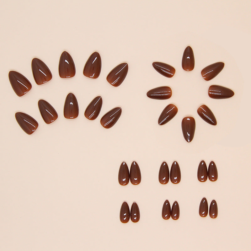 TN50 - Chocolate Brown Almond Press-On Nails | 24 Pcs