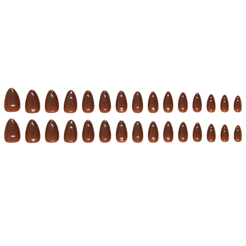 TN50 - Chocolate Brown Almond Press-On Nails | 24 Pcs
