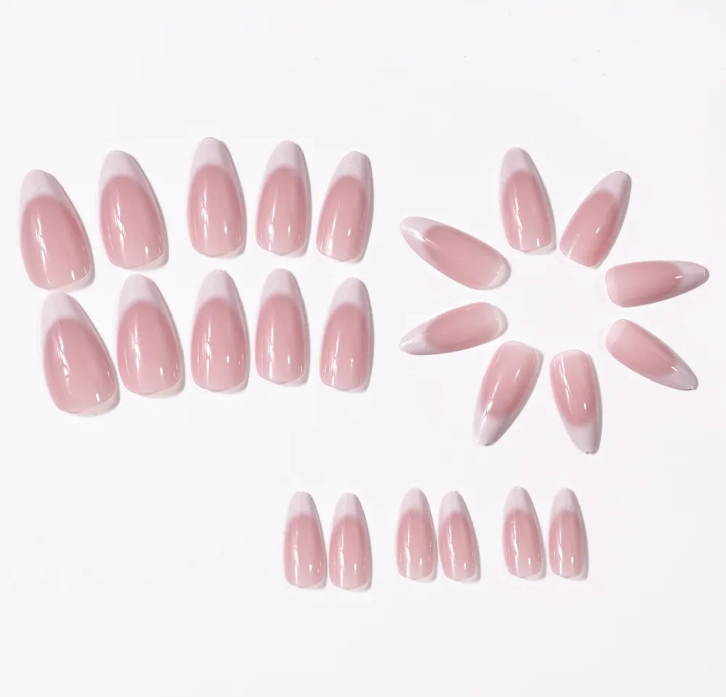 24 pcs Coffee Almond French Press On Nails [With Glue Stickers Nail File]