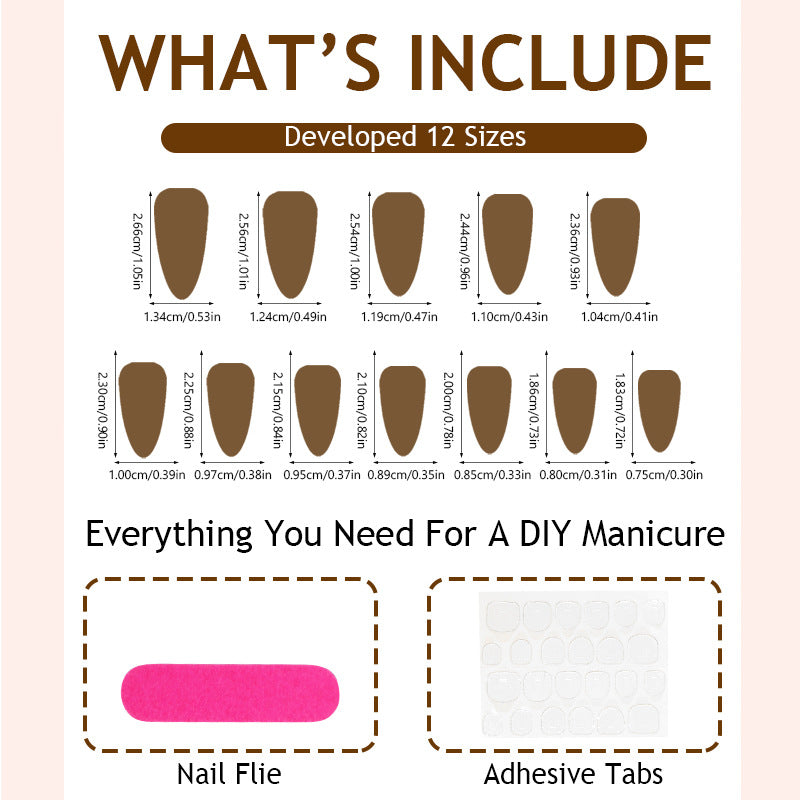 TN03 - White French Tip Press on Nails Almond  - 30 Pcs - Free Jelly glue & File