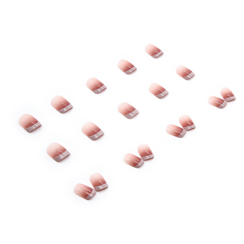 TN45 - Fine-Line French Tip Press-On Nails | Nude Base | 24 Pcs