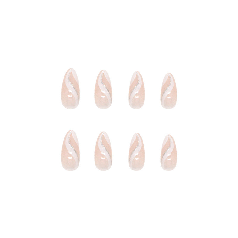 TN41 - Ivory Swirl French Tips – 24 Pc