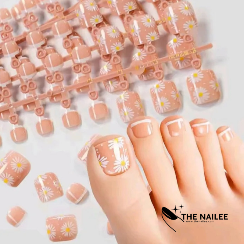 TN21 - 24 pcs Press On Toe nails [With Glue Stickers Nail File]