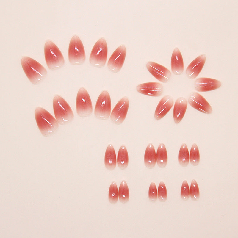 TN39 - 24 PCS Pink Ice Clear Cat Eye Press-On Nails