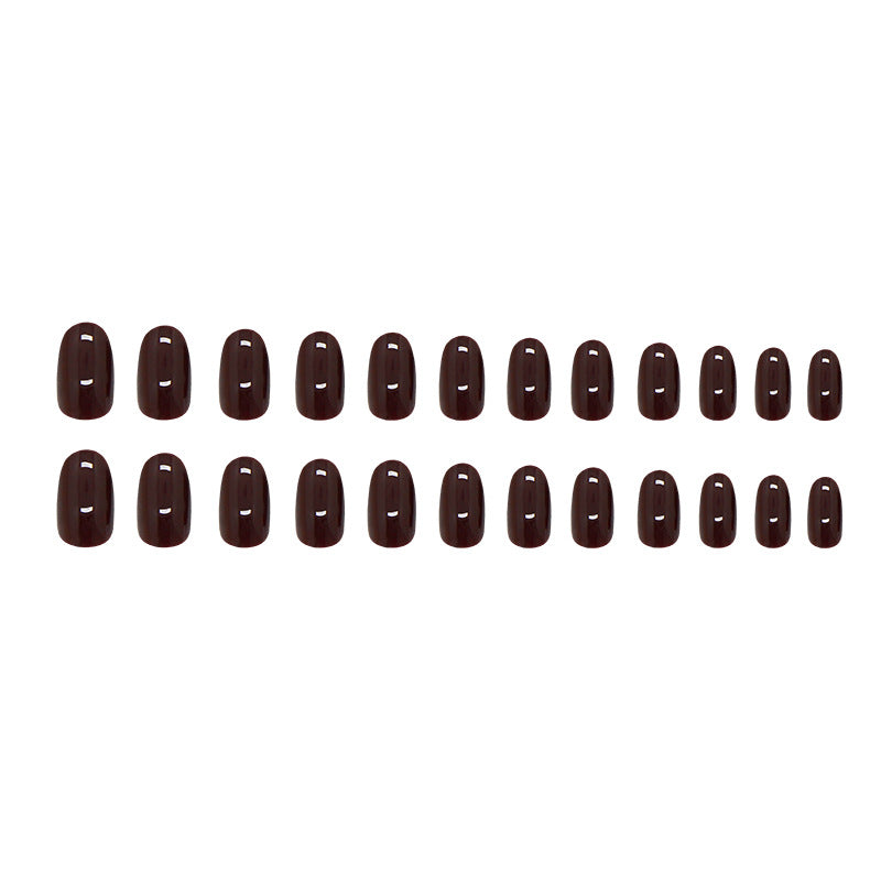 TN61 - 24 PCS Rose Smoked Glossy Press-On Nails – Almond Shape | Reusable with Glue Tabs & Nail File