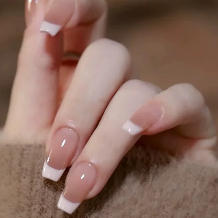 TN23 - 24 pcs French Milk Tea Nude Press On nails [With Glue Stickers Nail File]