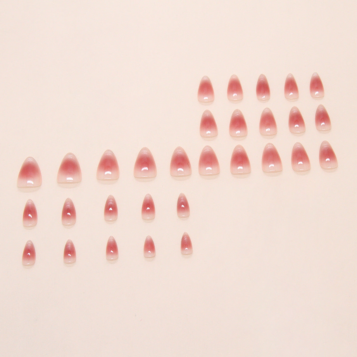 TN39 - 24 PCS Pink Ice Clear Cat Eye Press-On Nails