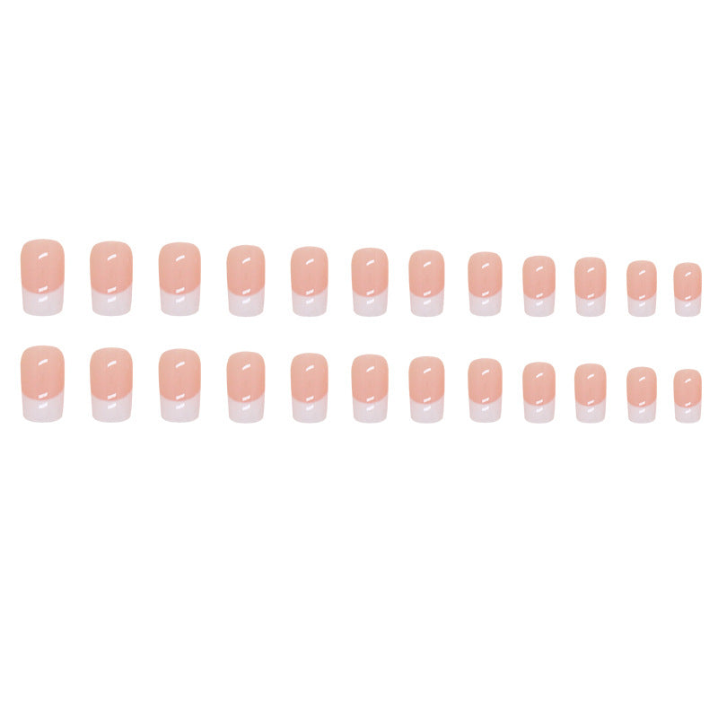 TN09- 24 pcs square French press on nails [with nail glue sheet]