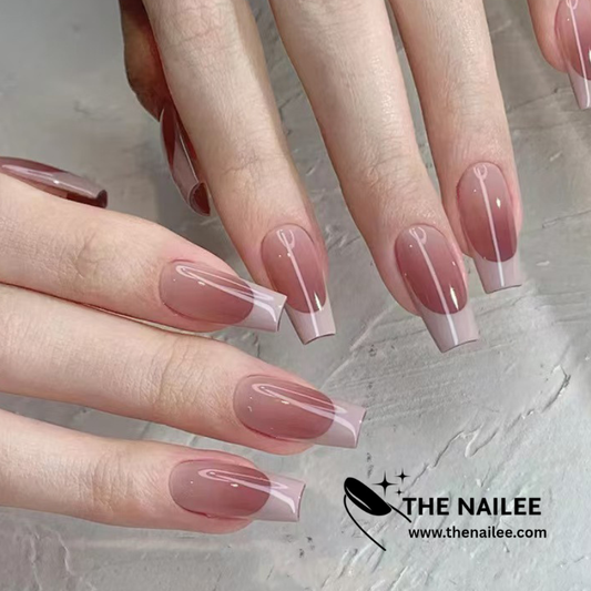 TN51- Mauve Ombré Square Press-On Nails | 24 Pcs