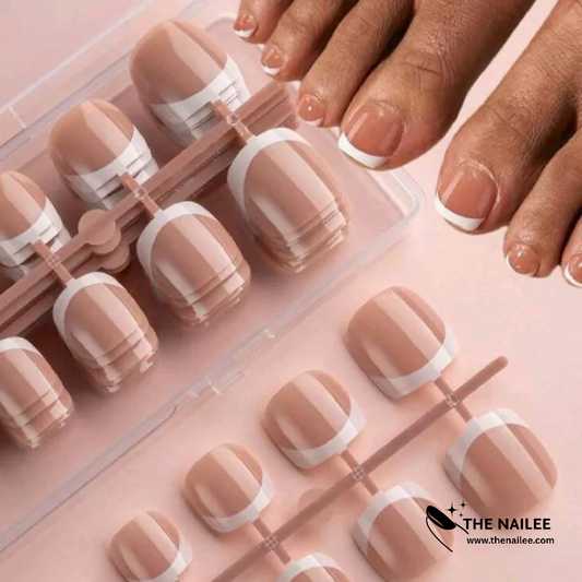 TN20 - 24 PCS French Press On Nails Toe nails Brown[With Glue Stickers Nail File]