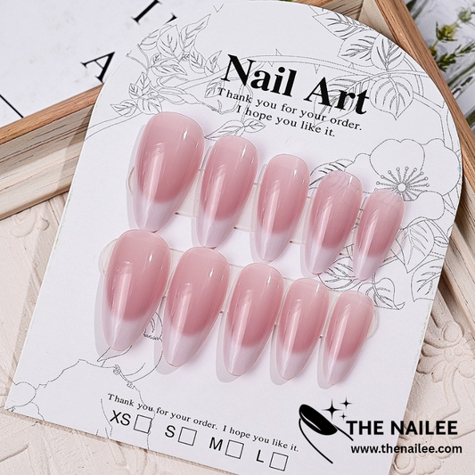 TN06 - Coffee Almond French Press On Nails 24pcs With Glue Stickers & Nail File